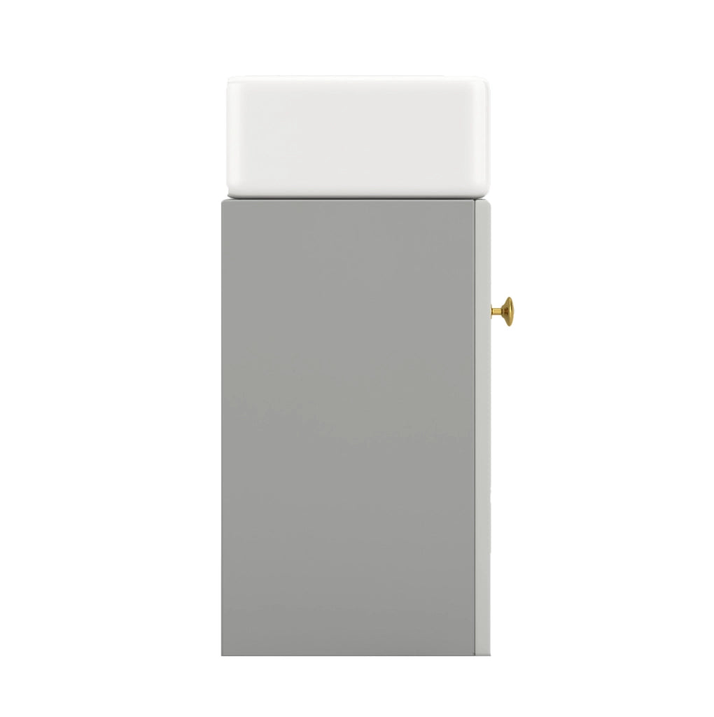 Mobile bagno 62x54x26 cm con lavabo in ceramica e mobile in MDF grigio e bianco