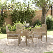 Set da Pranzo per Giardino 5 pcs Beige polyrattan 3334948