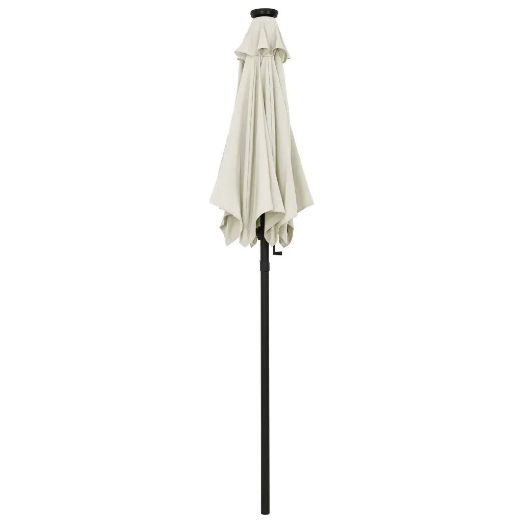 Ombrellone da Giardino con Luci LED Sabbia 200x211 cm Alluminio 313557