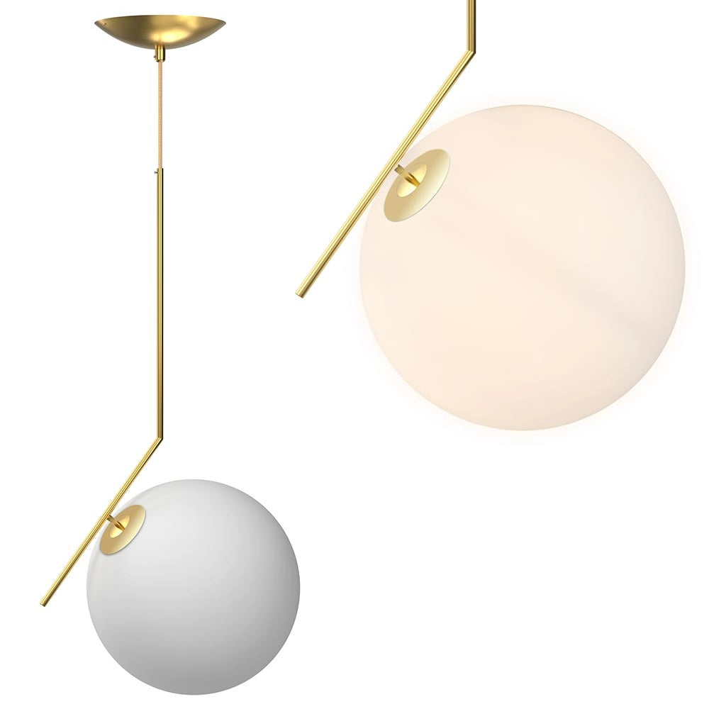 Lampadario Lampada Sospensione Sfera 30 cm Design Moderno Paralume Metallo Oro