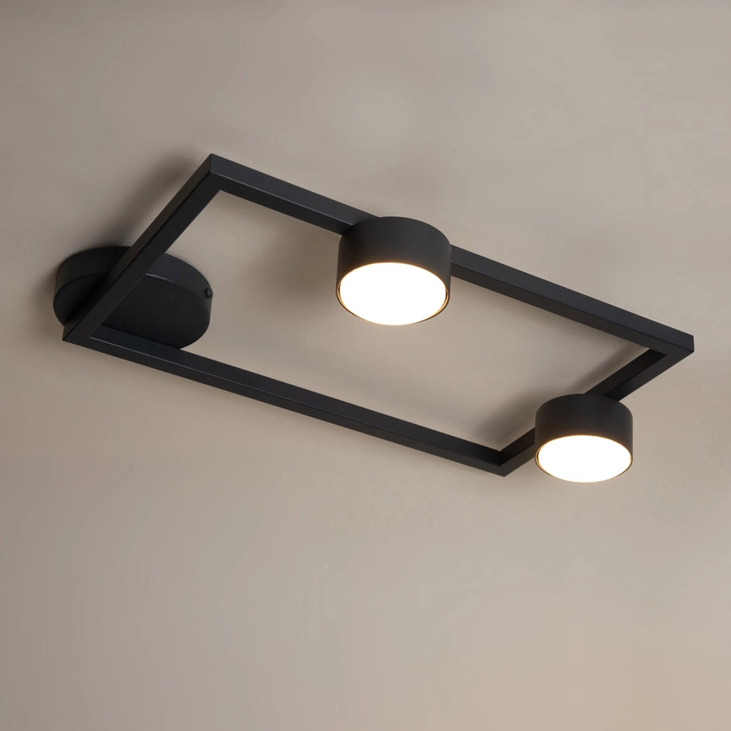 Plafoniera moderna nera rettangolare 2xGX53 Frame Sigma