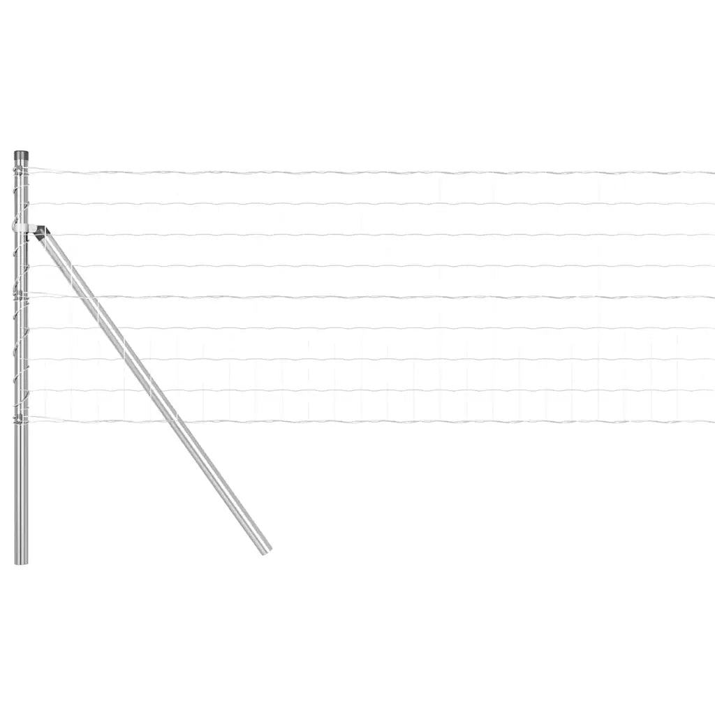 Recinzione con Posto Argento 0,4 x 50 m Acciaio e PVC 3350534