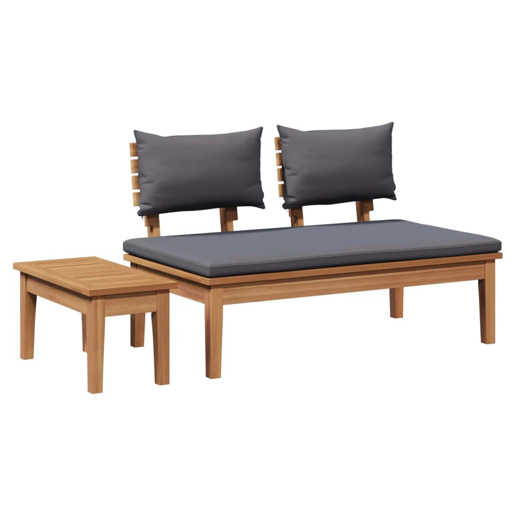 Set Panchina e Tavolo da Giardino 2 pz | Set Salotto da Giardino Grigio e Marrone