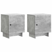 Set di 2 Comodini | Armadio da Notte | Mobiletto da notte Grigio Cemento 43 x 34,5 x 50 cm