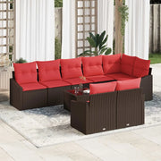 Set di divani 9 pz Marrone polyrattan 3346784