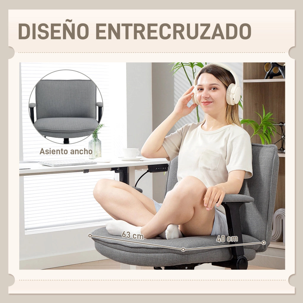 Sedia da Ufficio con Braccioli Regolabili e Schienale Grigio ¨C Minimal ¨C 60x60x110 cm