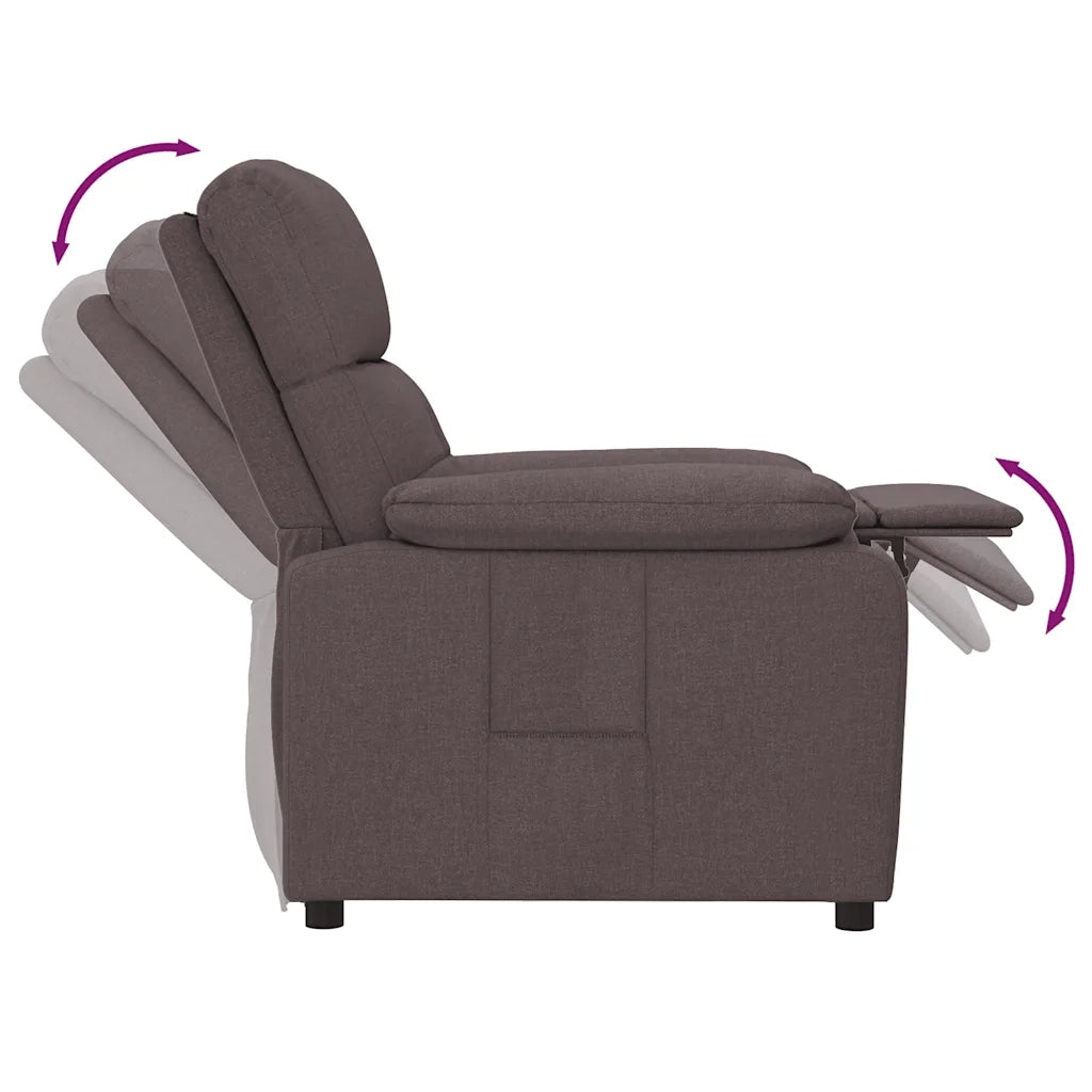 Poltrona Reclinabile Marrone Scuro in Tessuto 289667