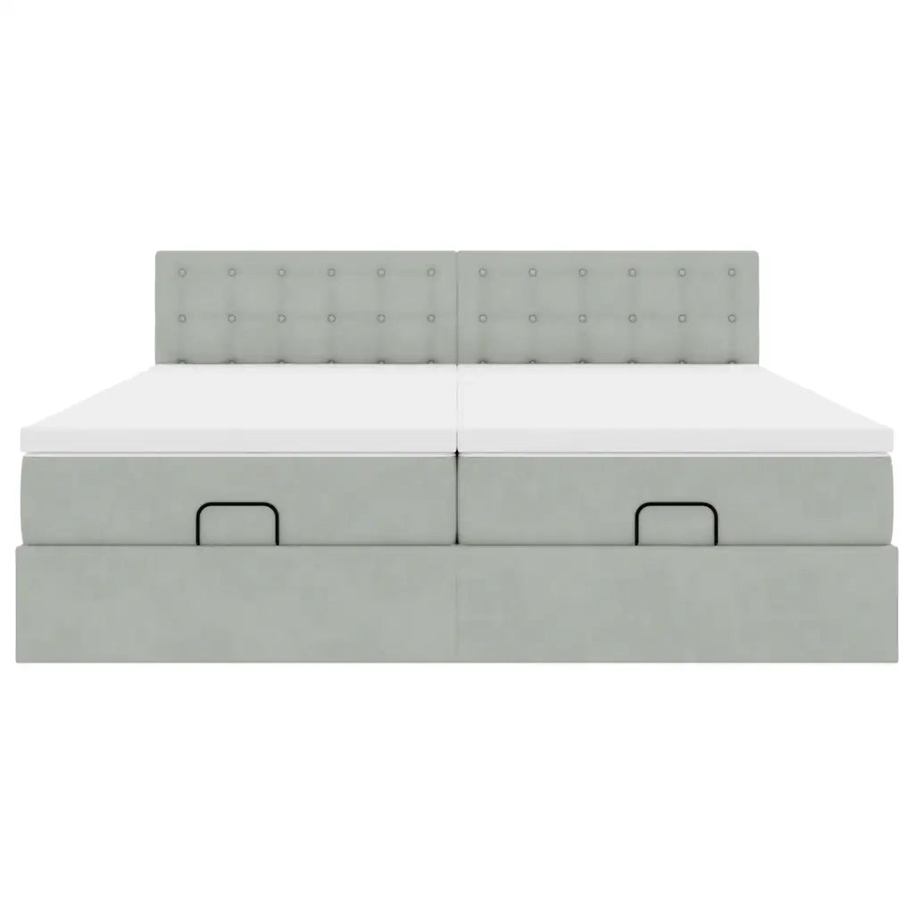 Struttura Letto Pouf con Materassi 200x200 cm Velluto