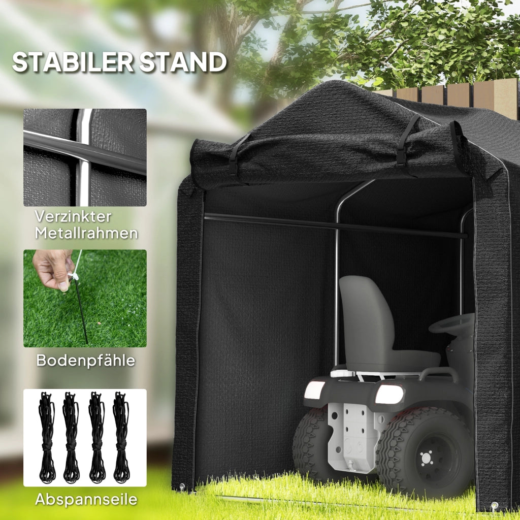 Tenda Garage Impermeabile ¨C Xylo ¨C 220x157x165 cm Nero con Porta UV-Resistente