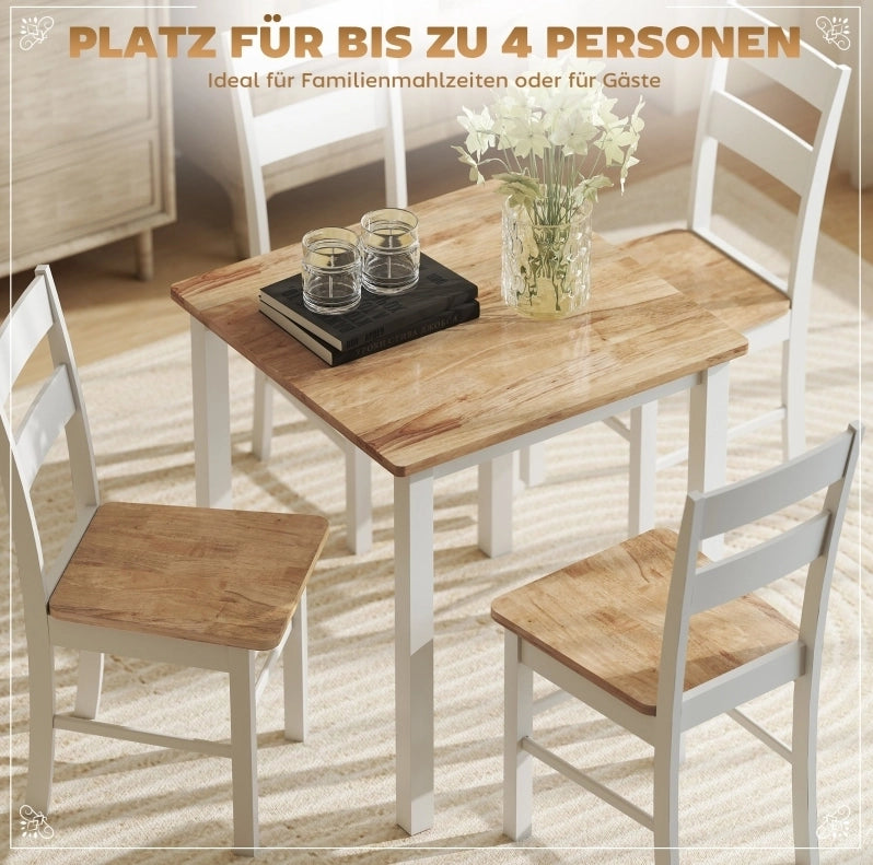 Esstisch aus Kautschukholz, für bis zu 4 Personen