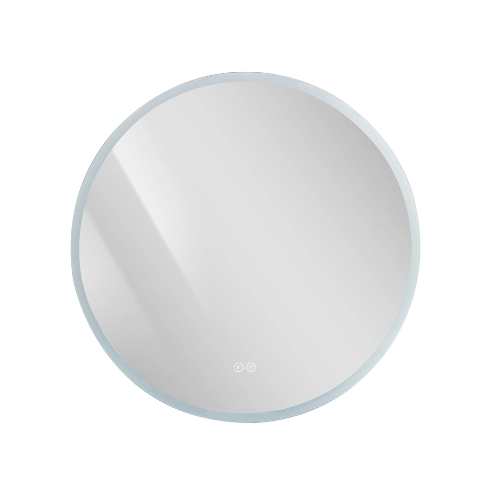 Specchio LED rotondo 70x70x3 cm in vetro temperato argentato antiappannamento
