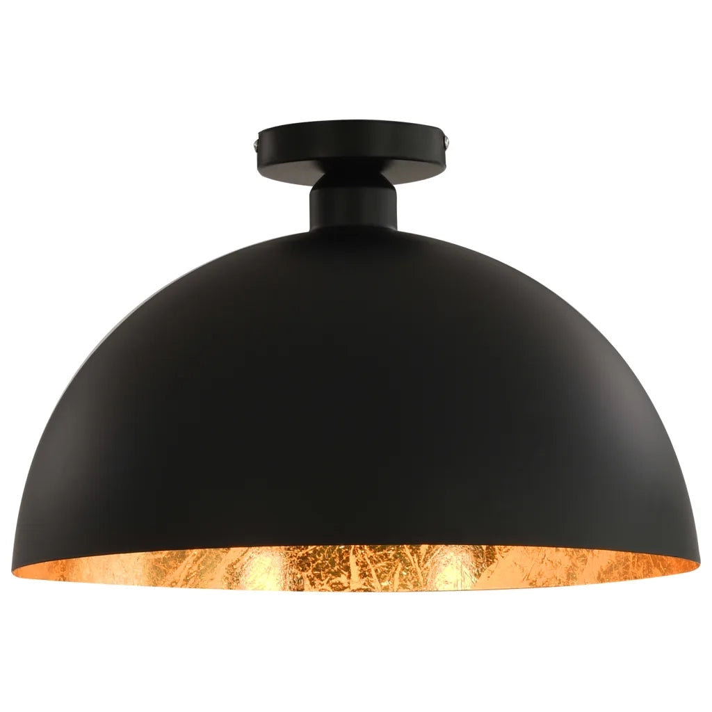 Set di 2 plafoniere semi-sferiche moderne per uso residenziale 35 x 17,5 cm in metallo nero 02_0045977