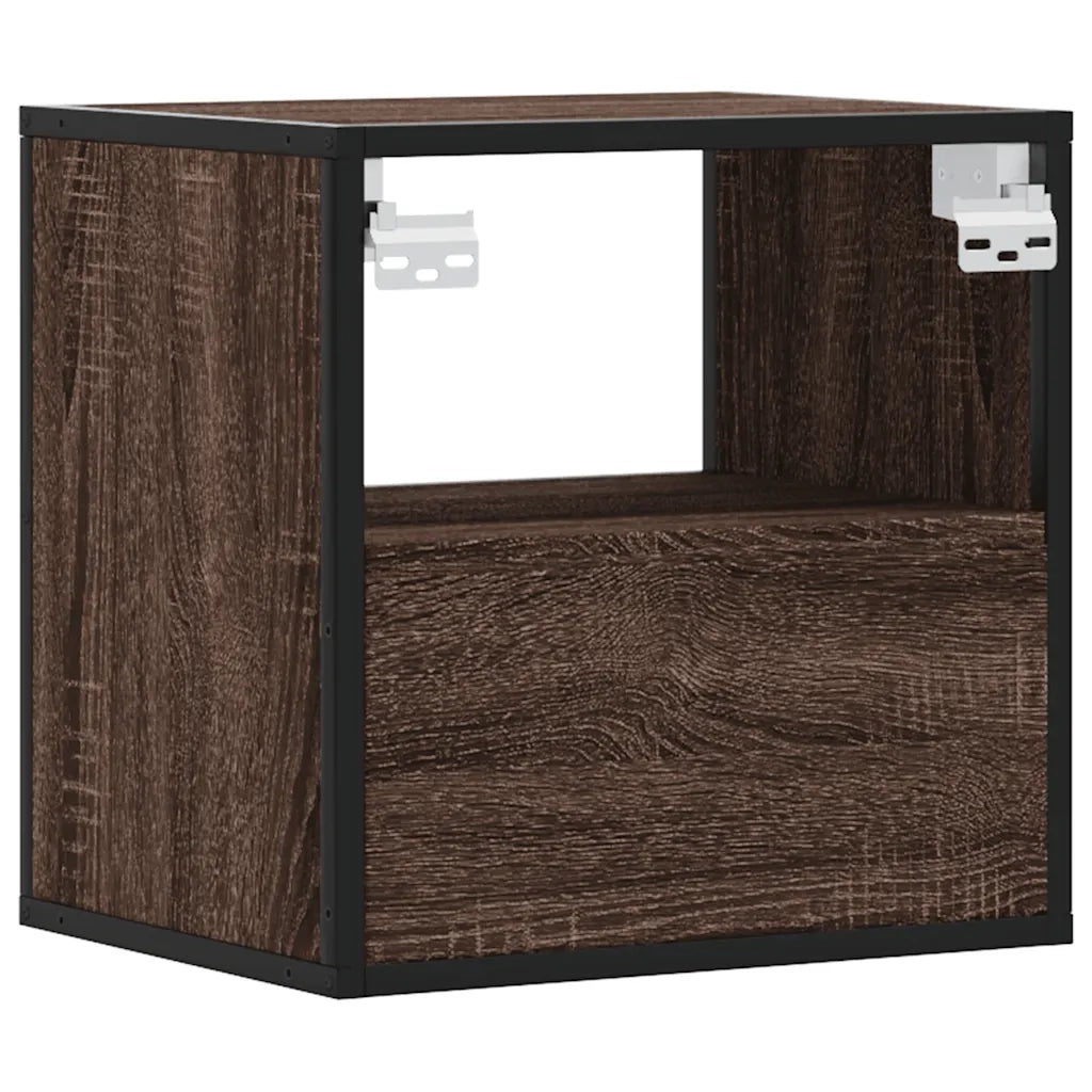 Comodino | Armadio da Notte | Mobiletto da notte a Muro Rovere Marrone 40x31x39,5 cm