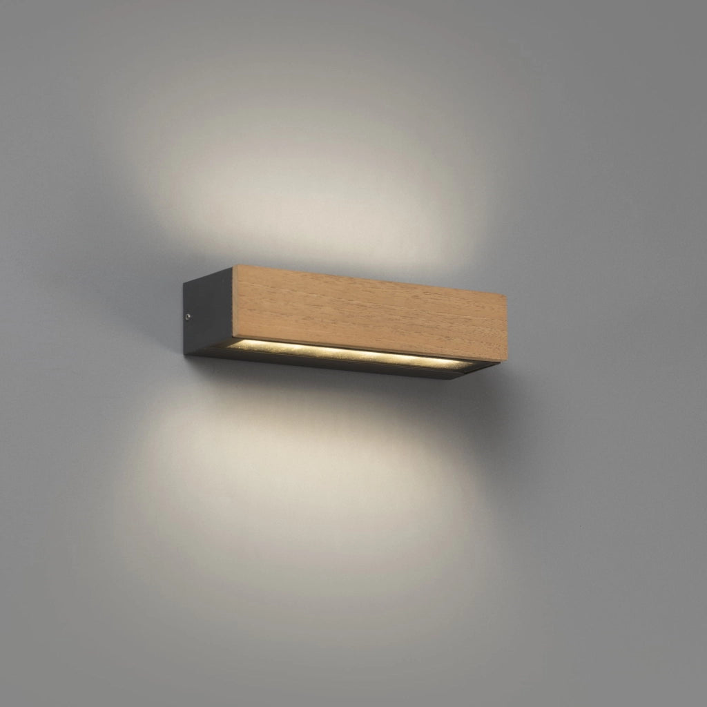 DORO - 13, Lampada a Muro a LED per Esterni, Faro Barcelona Colore: Legno