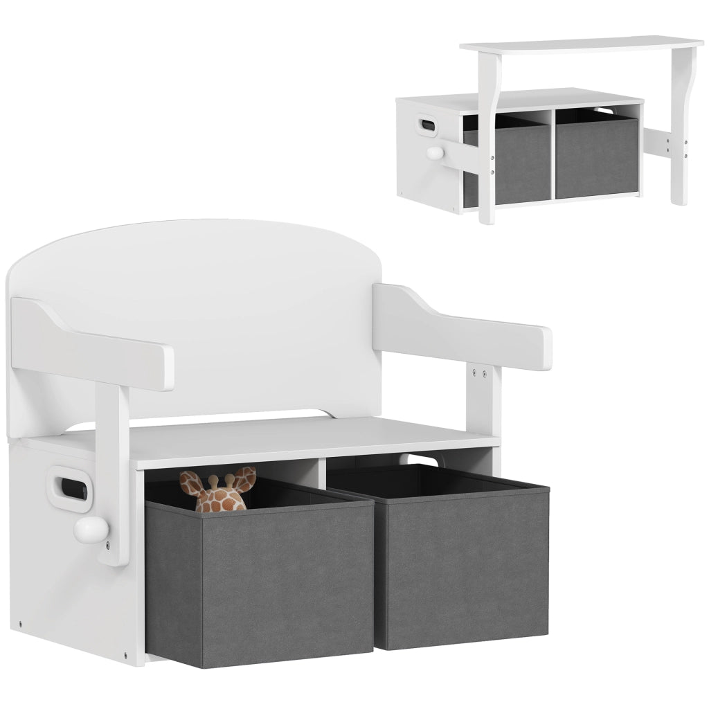 Tavolo Bambini con Sedia e Contenitore ¨C Minimal ¨C Bianco