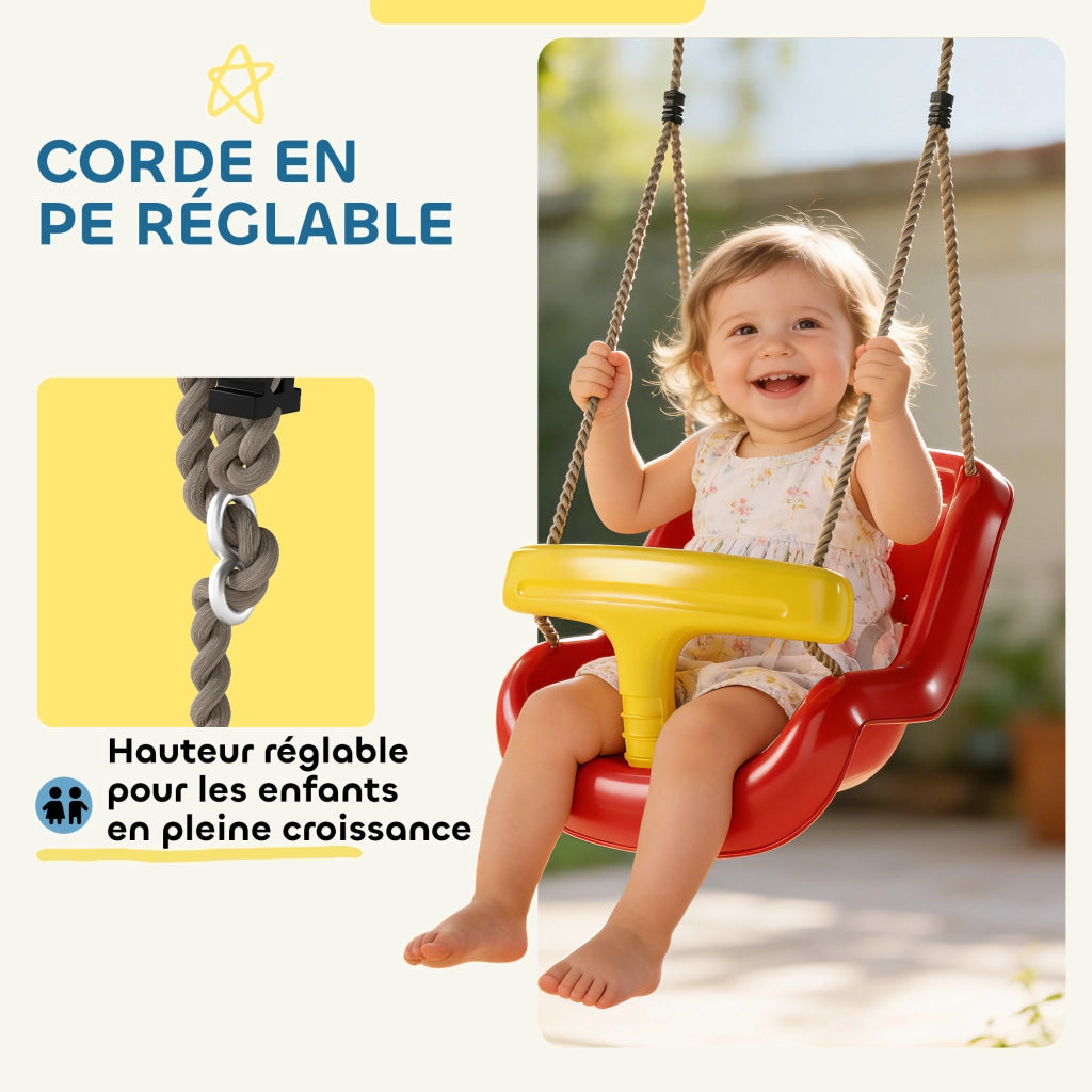 Altalena per bambini ¨C zephmum ¨C Rosso e giallo