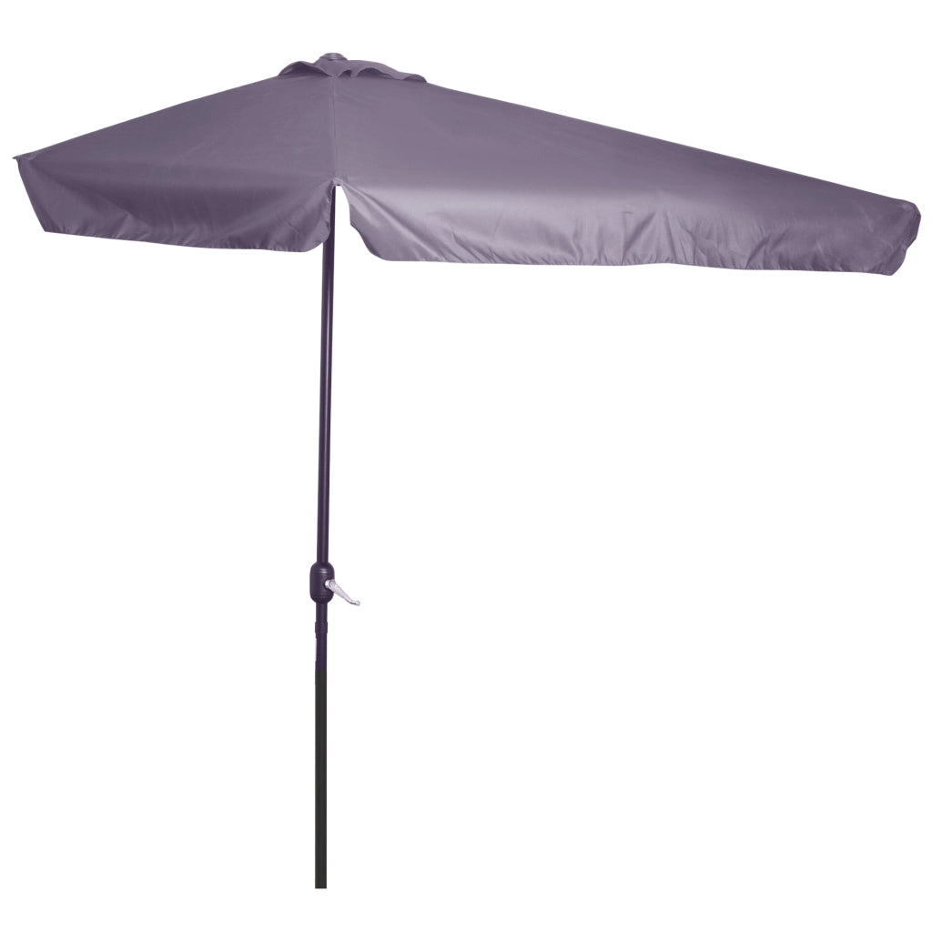 EasyComfort Ombrellone Semicircolare da Parete 2.5x2.3m, con Apertura a Manovella, in Metallo e Poliestere, Grigio