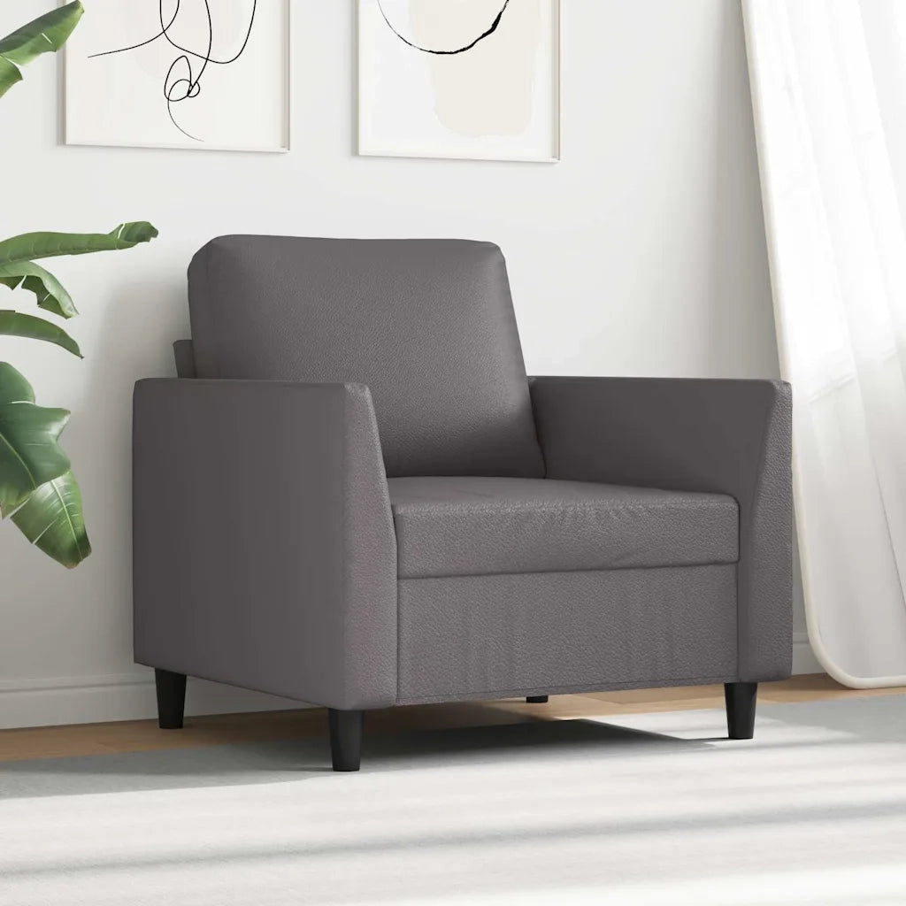Poltrona | Sedia Relax Grigia 60 cm in Similpelle