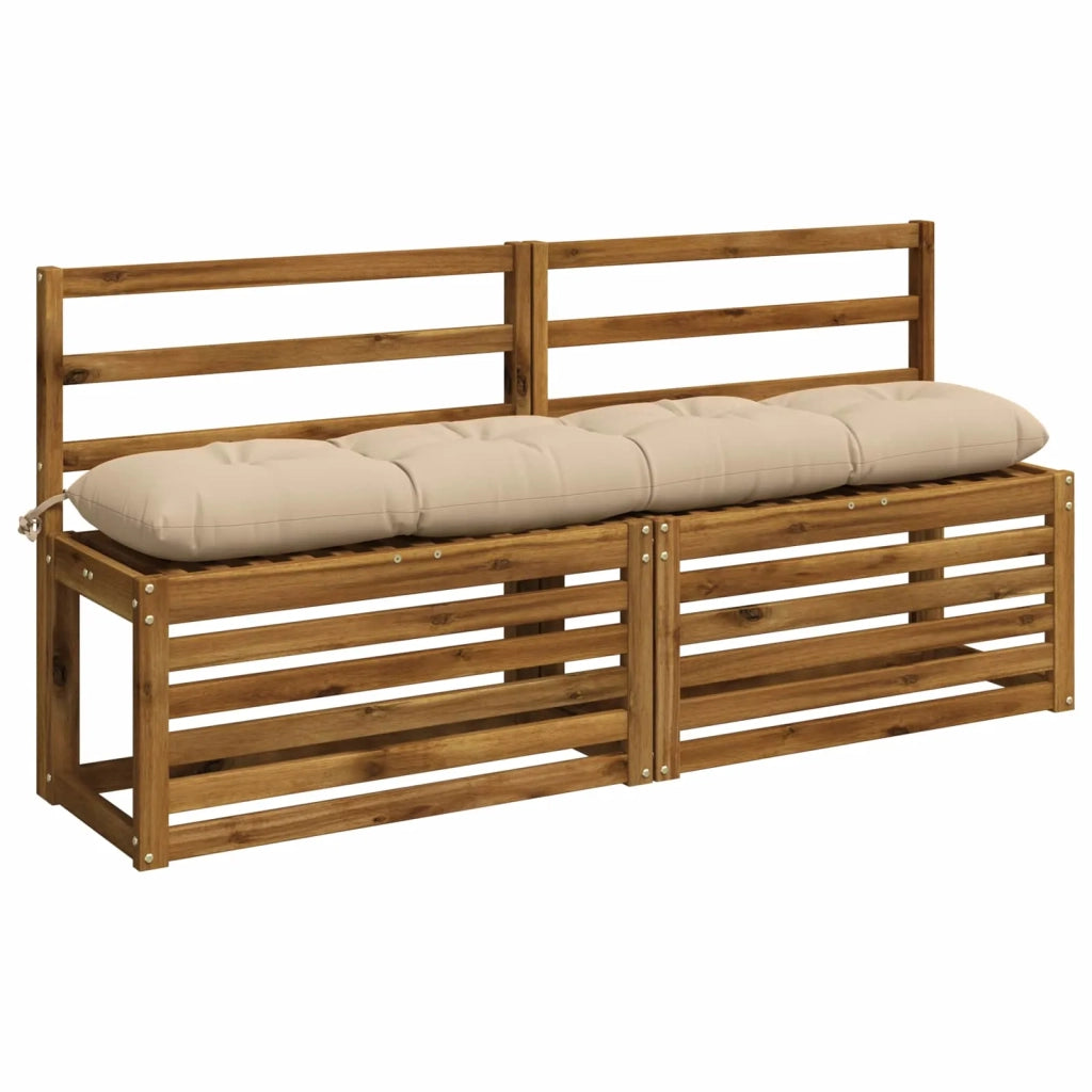 Cuscini per Panchina a 2 Pezzi VIANEN 100% Poliestere Crema 952869