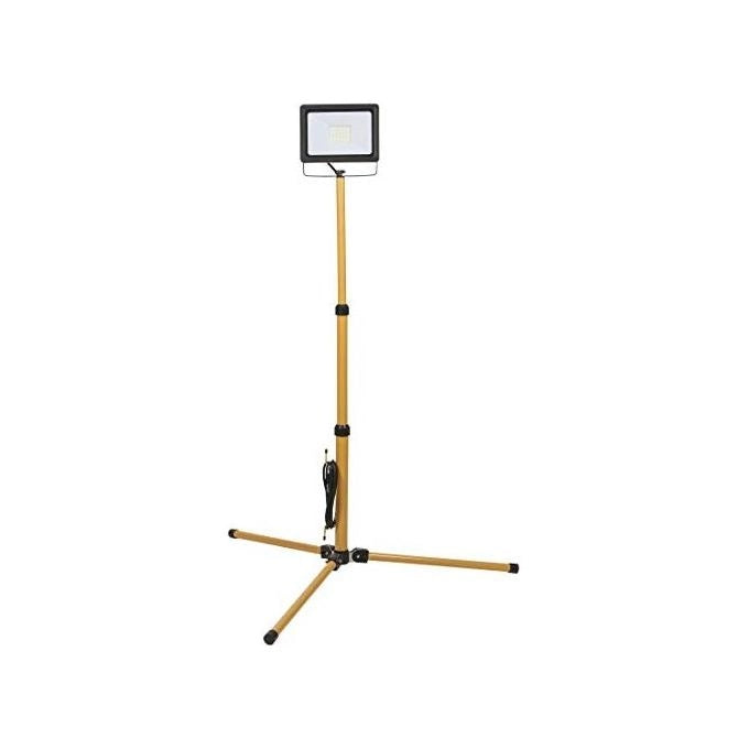 Fanton FME62681 Proiettore LED 50W 4000K 4000 lm IP44 con Treppiede Telescopico 3 m colore Nero con dettagli Gialli
