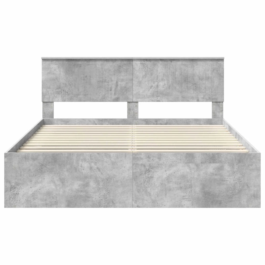 Letto matrimoniale | Letto per adulti | Struttura del letto Calcestruzzo 160 x 200 cm Pino massello