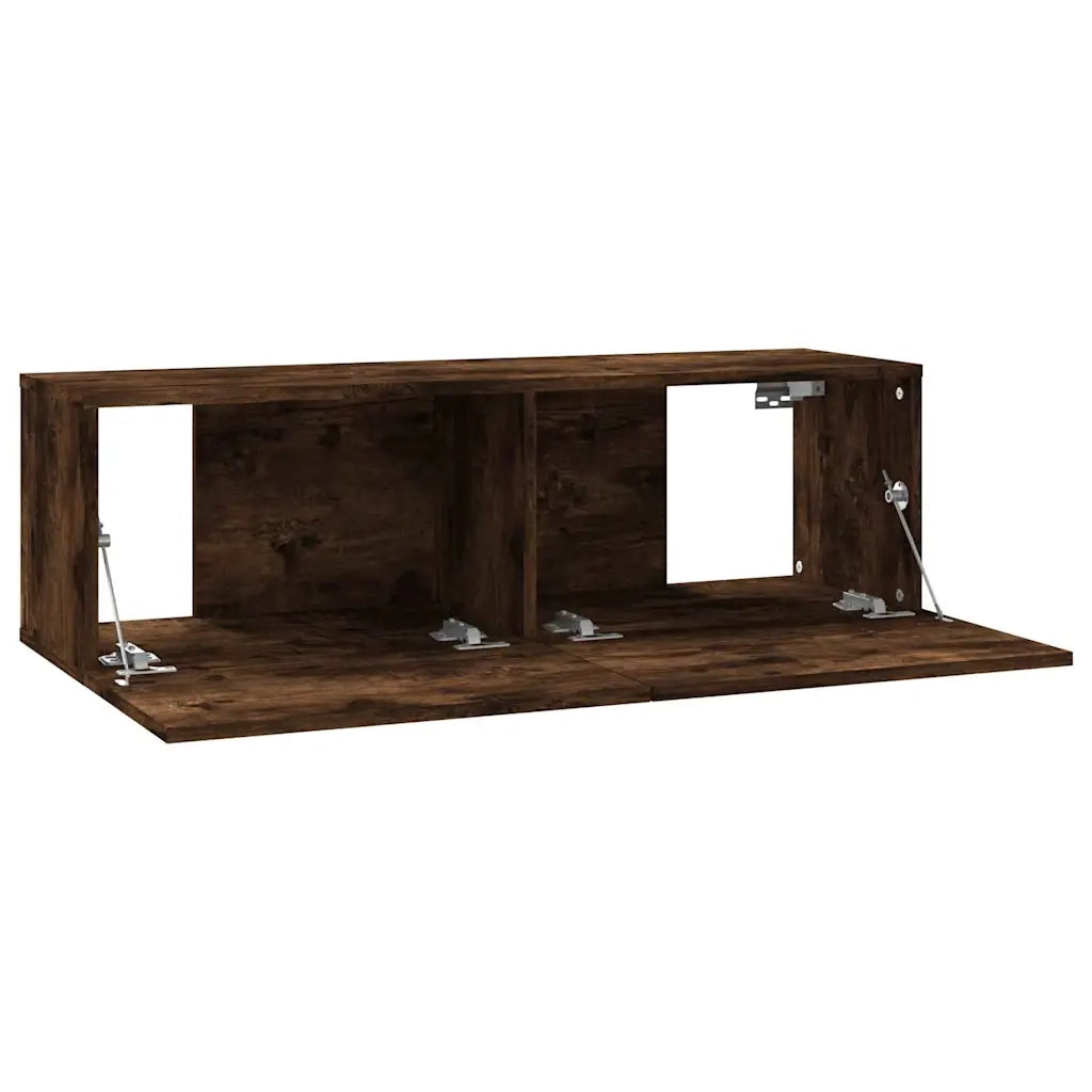 Mobile TV a Parete Rovere Fumo 100x30x30cm Legno Ingegnerizzato