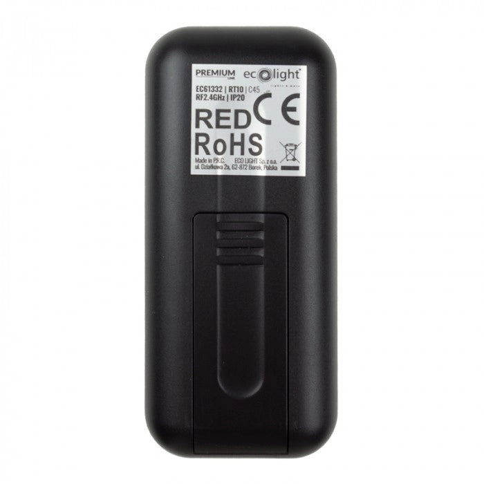 Telecomando RT10 per LED RGB+CCT 4 zone nero Ecolight
