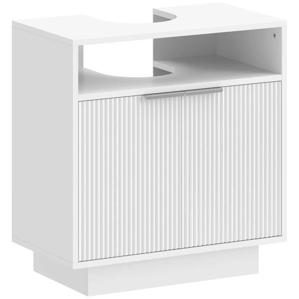 Mobiletto Sottolavabo con 2 Ante e Ripiano Aperto ¨C Minimal ¨C 60x33x63 cm Bianco