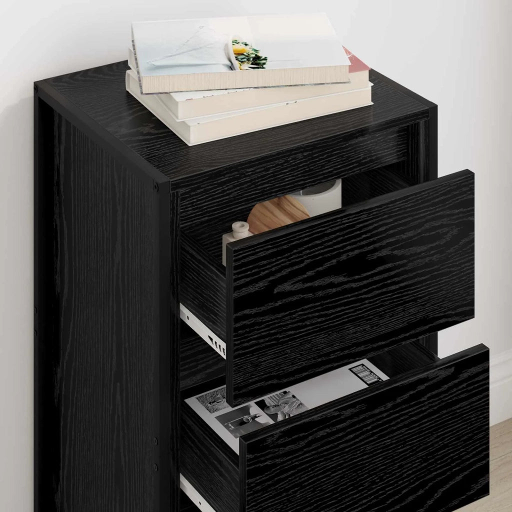 Credenza | Madia | Buffet da pranzo | Armadio da pranzo Rovere Nero 42 x 36 x 75.5 cm Legno multistrato