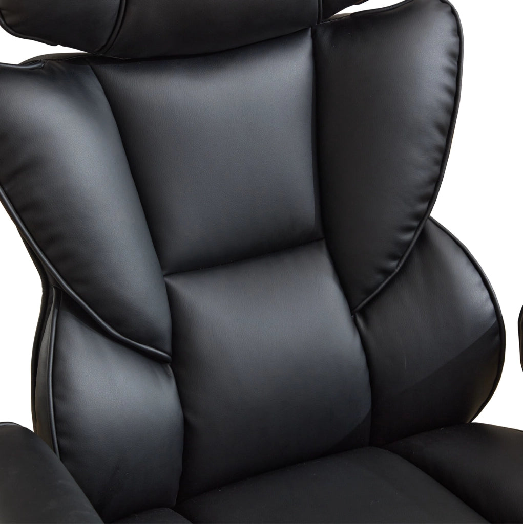 Sedia da ufficio reclinabile ergonomica nera con supporto lombare