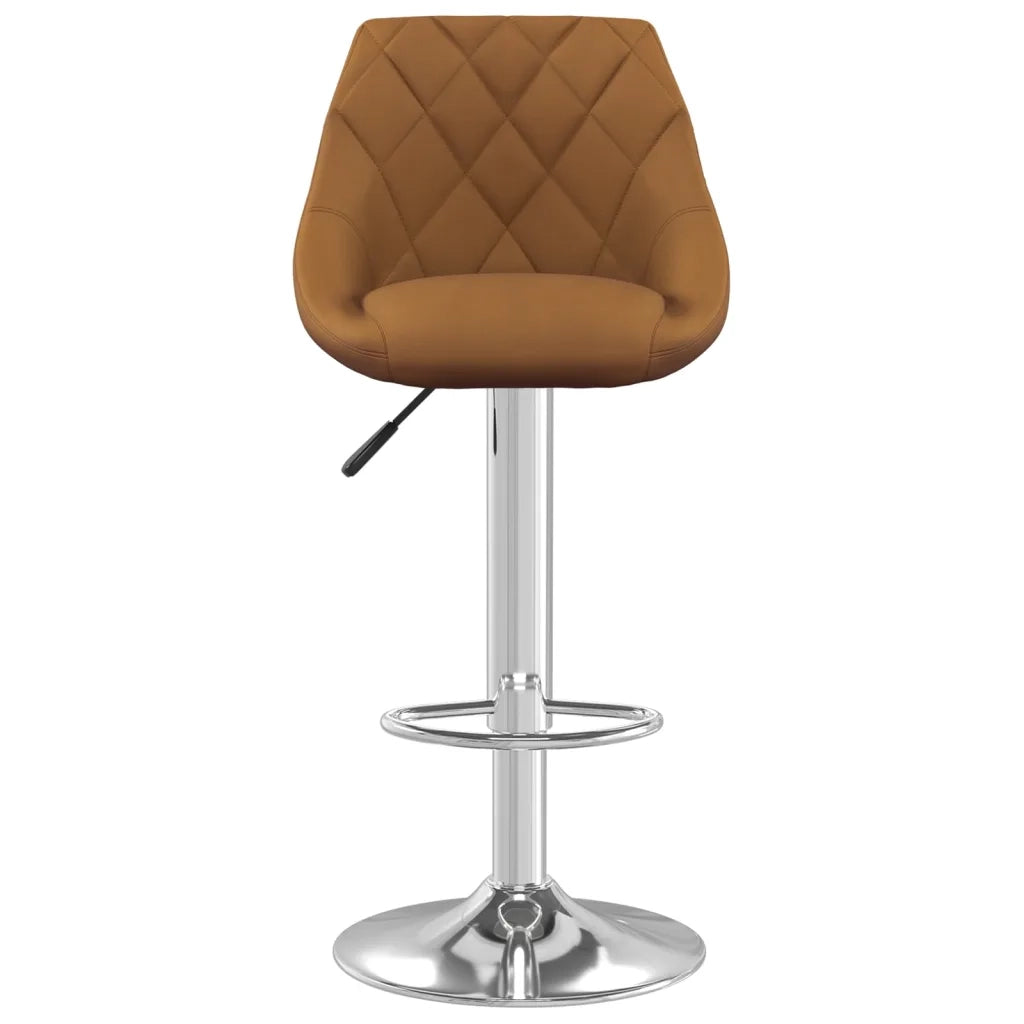 Sgabello da Bar Marrone in Velluto 335292