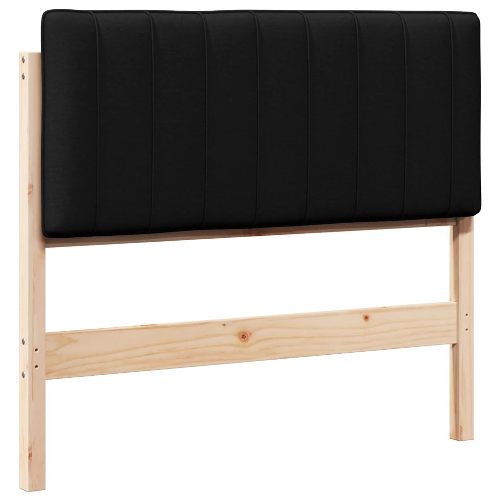 Testiera imbottita-Testiera con Cuscini-Testata Marrone e Nero 100 cm Pino massello 898540