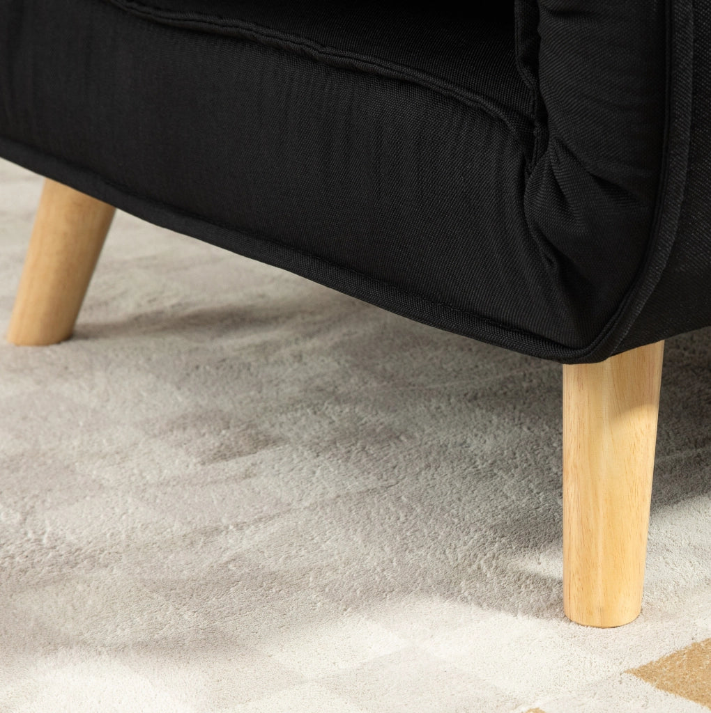 Poltrona letto 2 in 1 nera con schienale regolabile