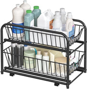 Organizzatore per cucina 2 livelli - Système di archiviazione - Stivale a pile - Resistente all'ossidazione - Maniglie in metallo - Per cucina/bagno