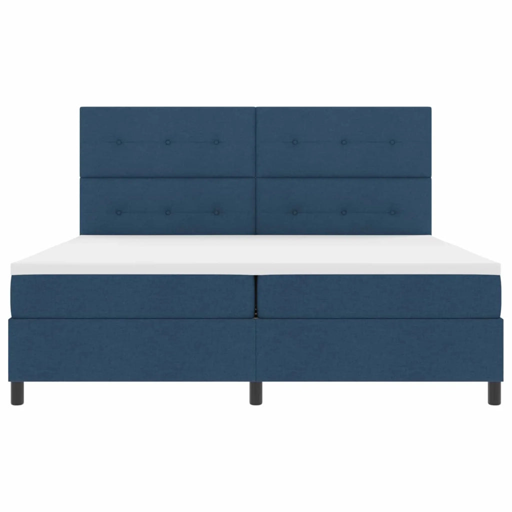 Letto a molle con strisce LED Blu 200 x 200 cm Tessuto 3342899