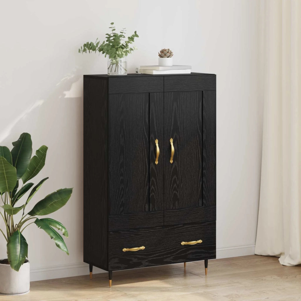 Credenza | Madia | Buffet da pranzo | Armadio da pranzo Rovere Nero 69,5 x 31 x 115 cm Legno multistrato