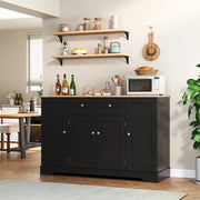 Credenza multifunzione 138 cm con cassetto, ante a scaffale e ripiani regolabili. Design moderno con protezione anti-ribaltamento per cucina, soggiorno e camera