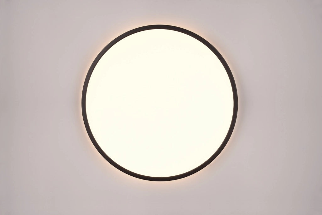 Plafoniera LED RL Scott 50 cm 30W nera con telecomando