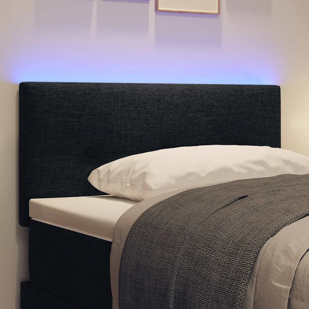 Testiera | Testata LED con strisce LED con Testiera | Testata Nero 100 cm Tessuto