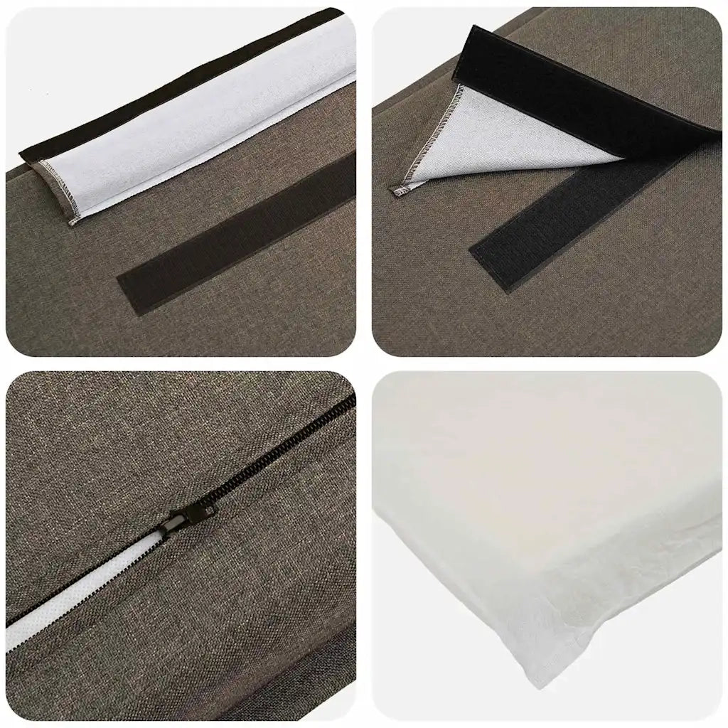 Testiera | Testata imbottita Grigio Naturale e Chiaro 80 cm Pino massello