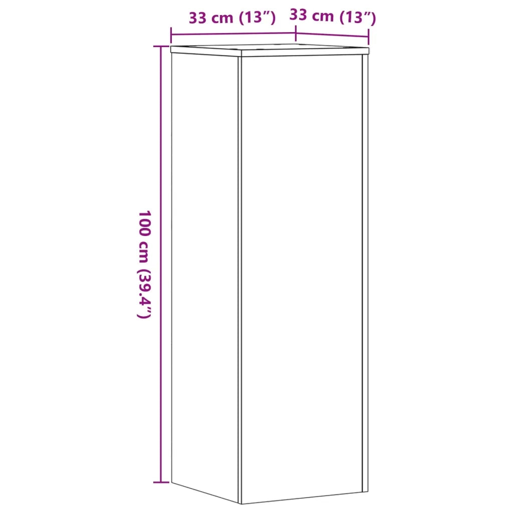 Supporti per piante | Sostegno per piante 2 pz Rovere 33x33x100 cm Legno Multistrato