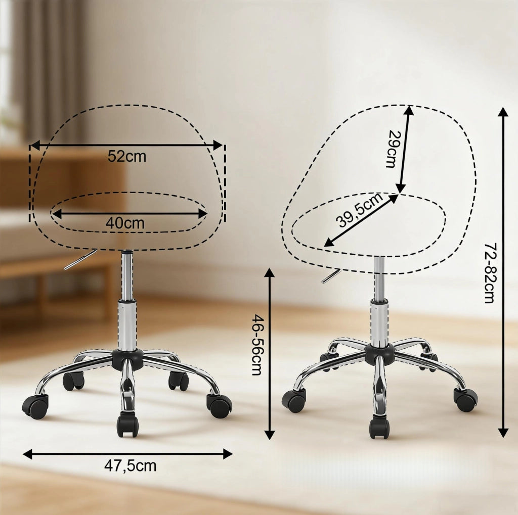 Sedia da ufficio ergonomica in velluto grigio scuro con ruote