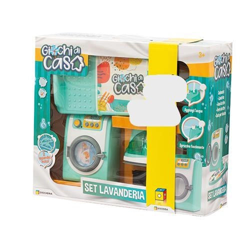 Giochi di casa, Set Lavanderia con lavatrice e asse da stiro,Giocheria,Eta3+