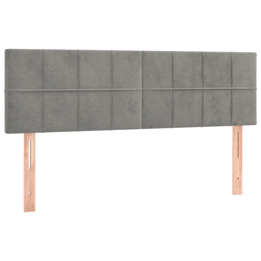 Giroletto a Molle con Materasso Grigio Chiaro 140x190cm Velluto