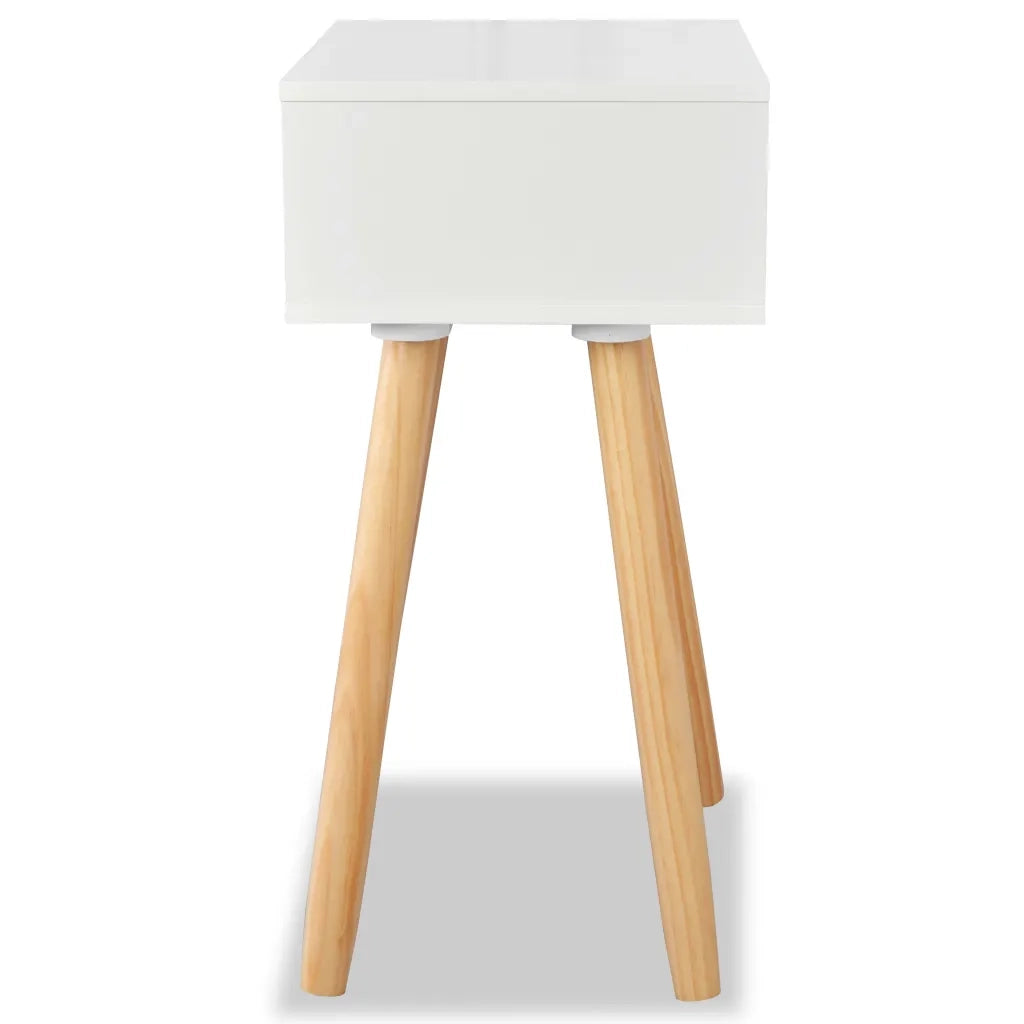 Set di 2 Comodini | Armadio da Notte | Mobiletto da notte Set in Massello di Pino 40x30x61 cm Bianchi