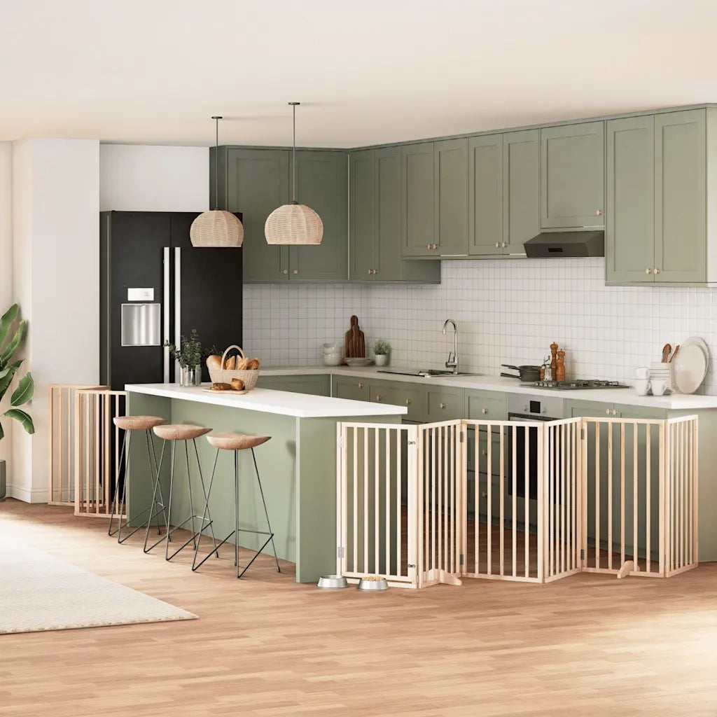 Cancello per Cani Porta Pieghevole 15 Pannelli 750 cm in Pioppo CFW7395336