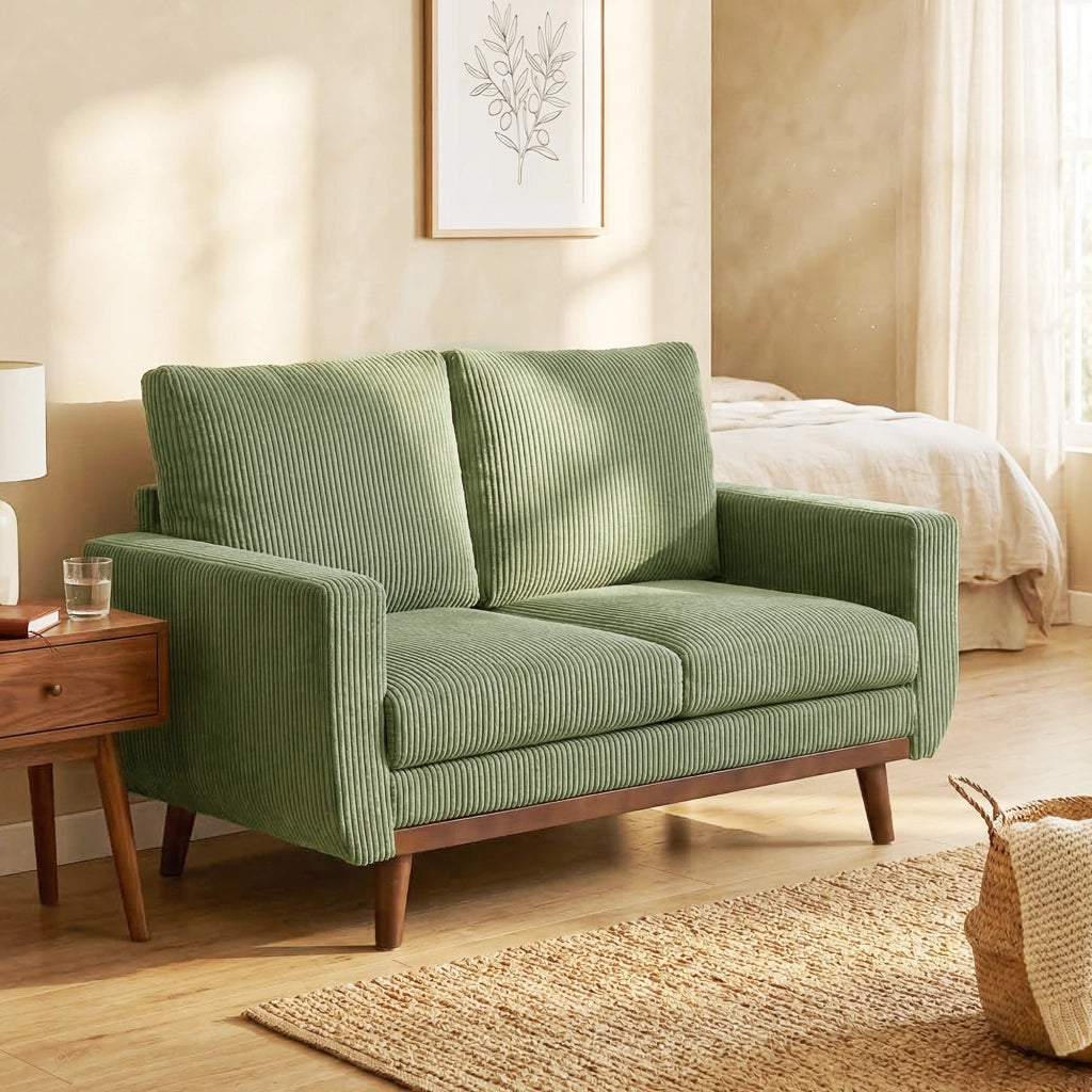 Divano 2 Posti ¨C zephmum ¨C Tessuto Verde 134 cm