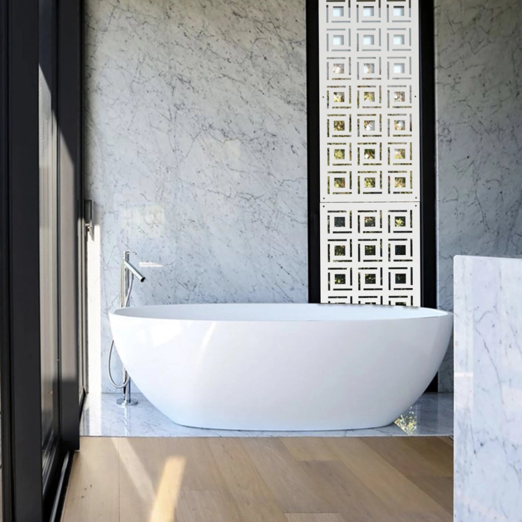 4SIDES - Pannello in PVC traforato - Parasole Misura: 73x148 cm, Colore: bianco