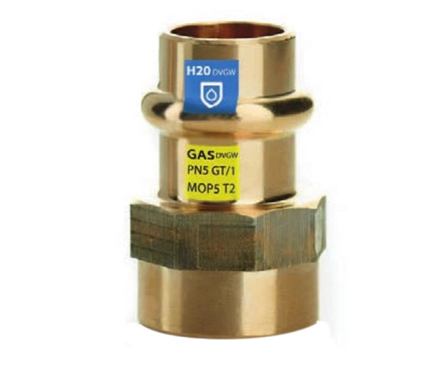 RACCORDO DIRITTO A PRESSARE FEMMINA IN BRONZO SERIE FRABOPRESS KOMBI 1/2Ø18   FRA-BO SPA