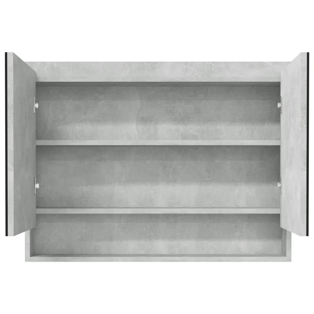 Armadietto Bagno con Specchio 80x15x60 cm in MDF Grigio Cemento 331535